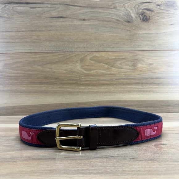 Vineyard Vines Other - Vineyard Vines Mens Belt Size 34 Red Whale Golf Casual Preppy Everyday USA Made